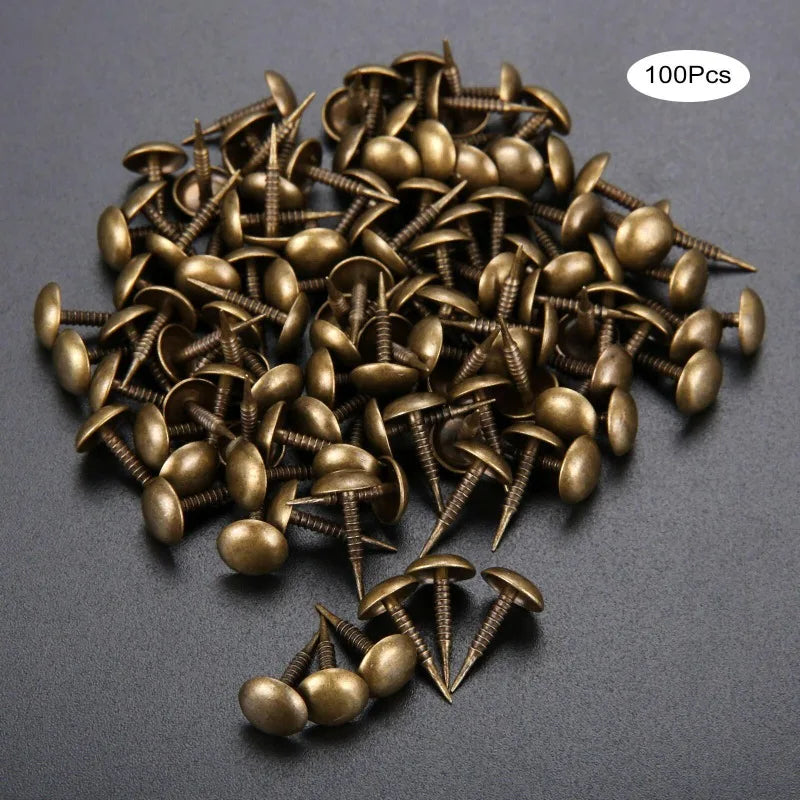 100Pcs Antique Bronze Upholstery Nails Tack Studs 8x15mm – Furniture Upholstery Tack Nails Axl