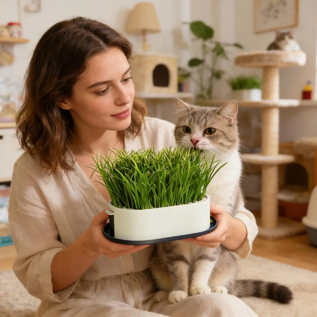 Cat Grass Grow Station – Hydroponic Catnip Planter for Cats Cat Grass Planter Axl