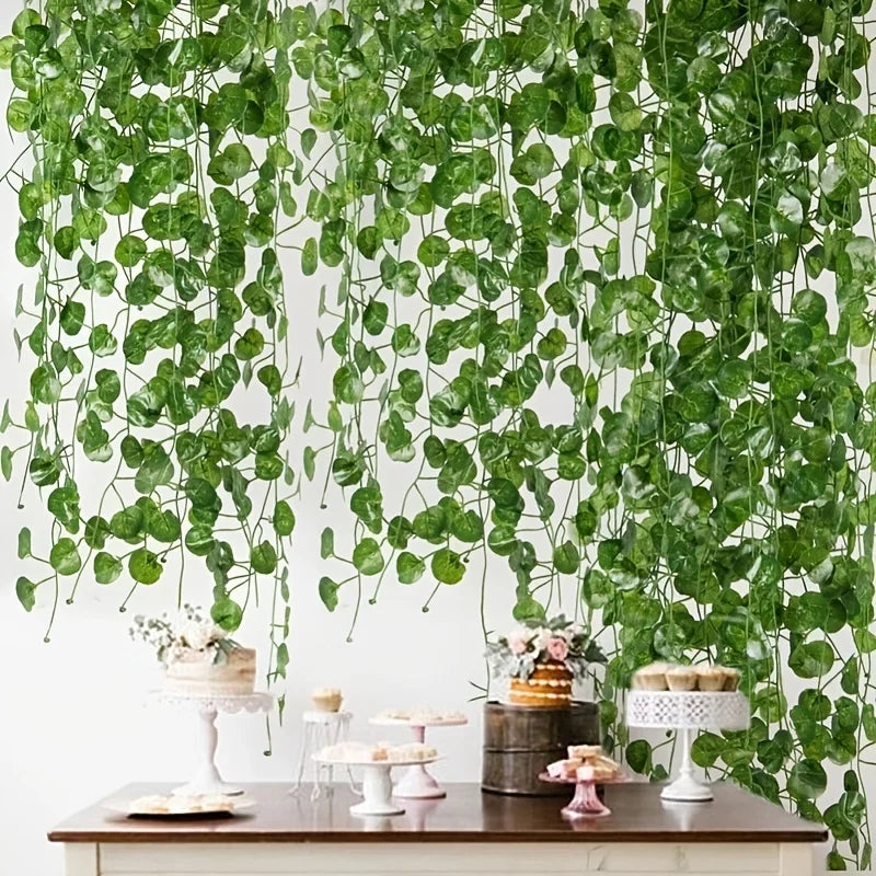 2M Artificial Green Leaf Vine Garland | Wedding & Home Decor Artificial Vine Garland Axl