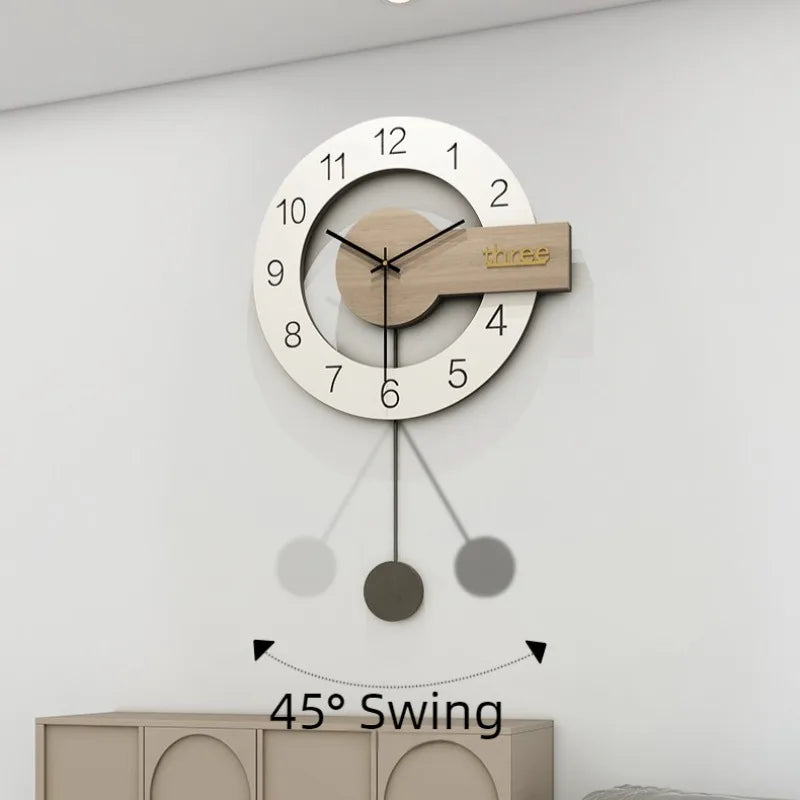 Modern Silent Pendulum Wall Clock – Wood & Acrylic Minimalist Pendulum Wall Clock Axl
