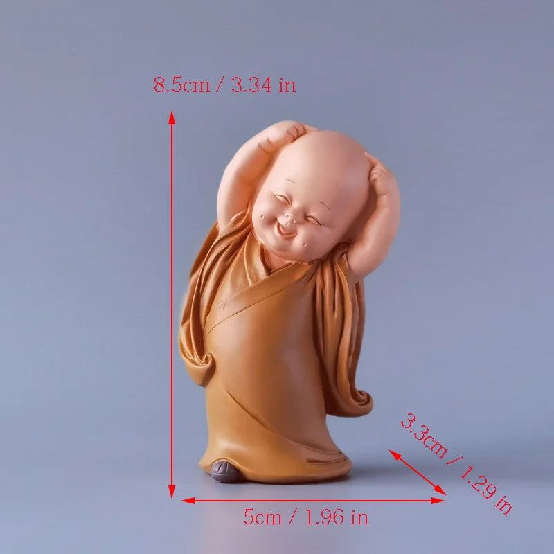 Resin Little Monk Mini Statue – Handmade Home Decor Gift Decorative Figurine Axl 02