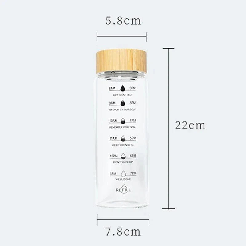 700ml Glass Water Bottle with Tea Infuser & Time Scale Glass Water Bottle Axl 700ML 701-800ml