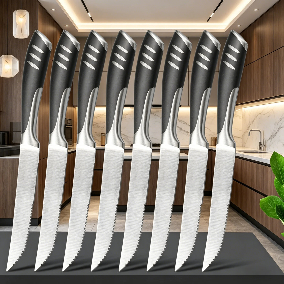 Serrated Steak Knife Set – Stainless Steel, 1/3/5/8 Piece Steak Knife Set Axl