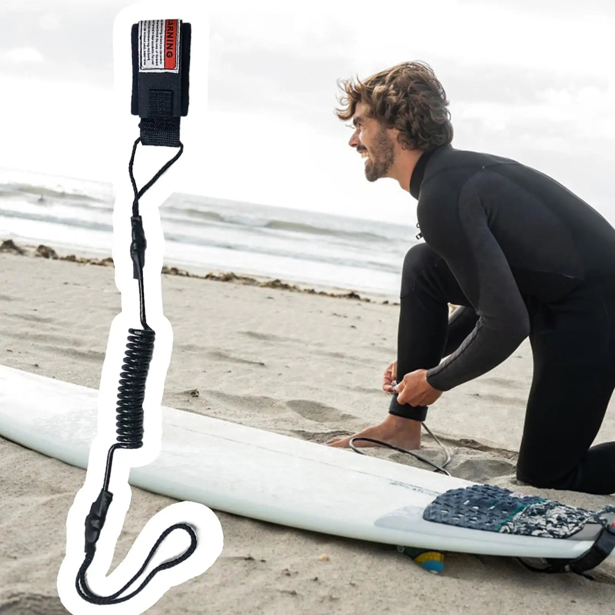 Coiled Bodyboard Leash – TPU Surfboard Safety Wrist Strap Bodyboard Leash Axl