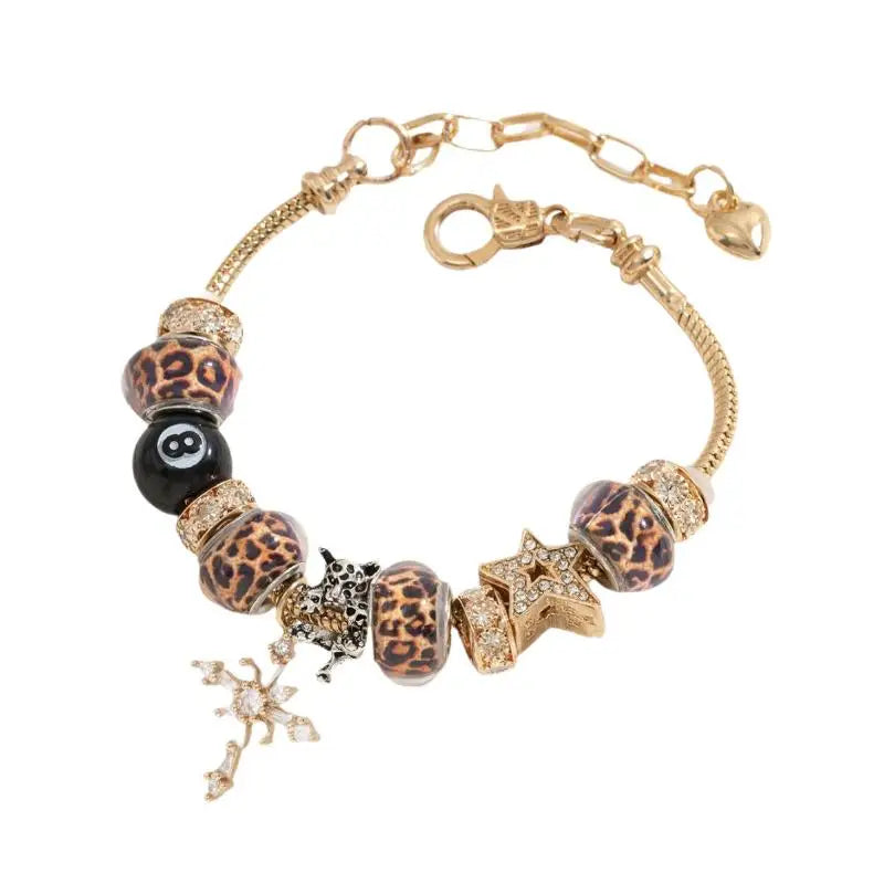 Leopard Print Starry Night Beaded Bracelet – Women's Luxury Beaded Bracelet Axl