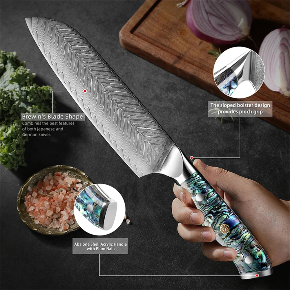 Santoku Knife – 67-Layer Damascus Steel Kitchen Knife Damascus Santoku Knife Axl