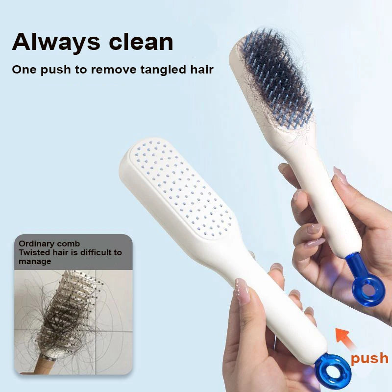Telescopic & Hollow Hair Comb Set – Self-Cleaning 2-Piece Hair Comb Set Axl