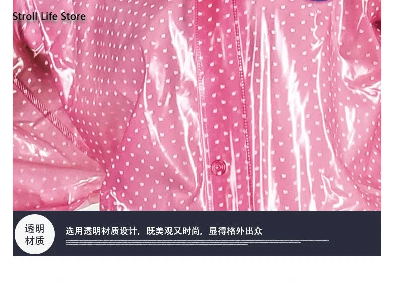Waterproof Motorcycle Raincoat Suit – Transparent Pink Poncho Motorcycle Rain Suit Axl
