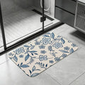 Portuguese Blue Tile Diatomite Bath Mat | Quick Dry Non-Slip Diatomite Bath Mat Axl White1 50x80cm