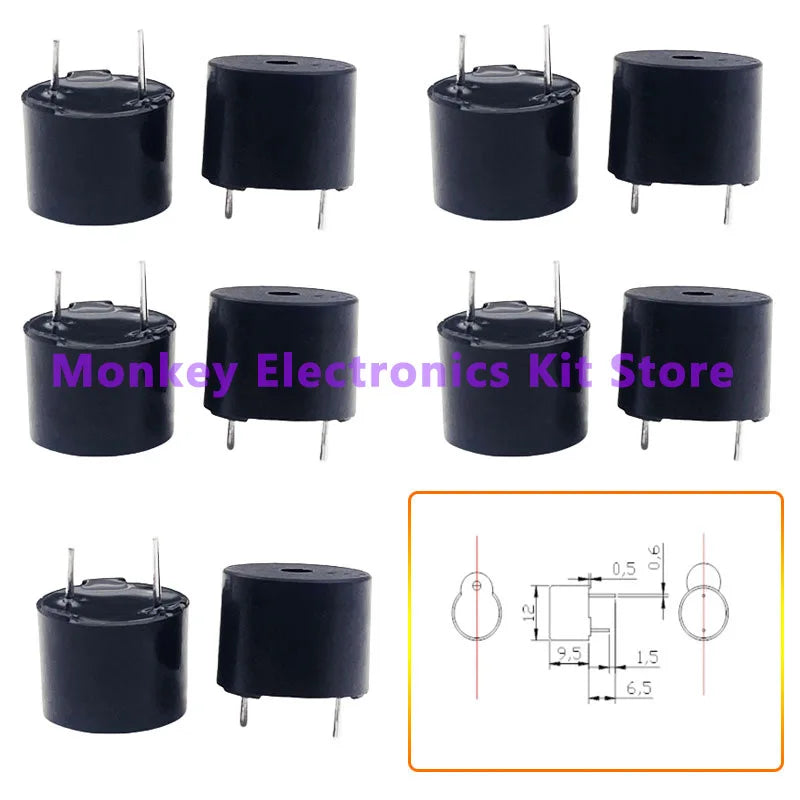 5V Active & Passive Buzzer 12×9.5mm – 10/20 Pack for Arduino Electronic Buzzer Module Axl 10PCS Active Buzzer