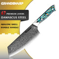 Grandsharp 7" Damascus Steel Cleaver – Abalone Shell Handle Damascus Cleaver Knife Axl Default Title