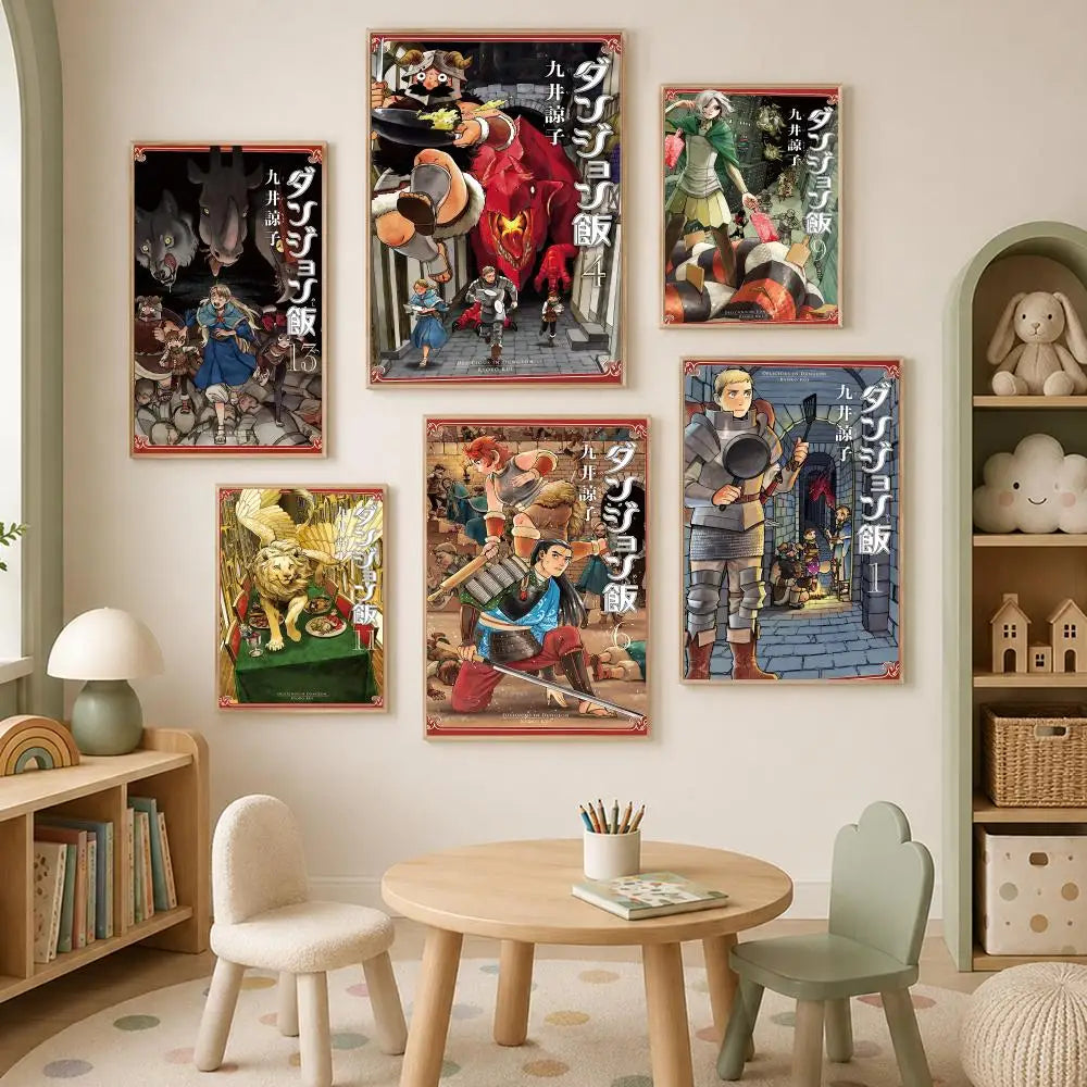 Dungeon Meshi Anime Self-Stick HD Wall Art Poster – Waterproof Anime Wall Poster Axl