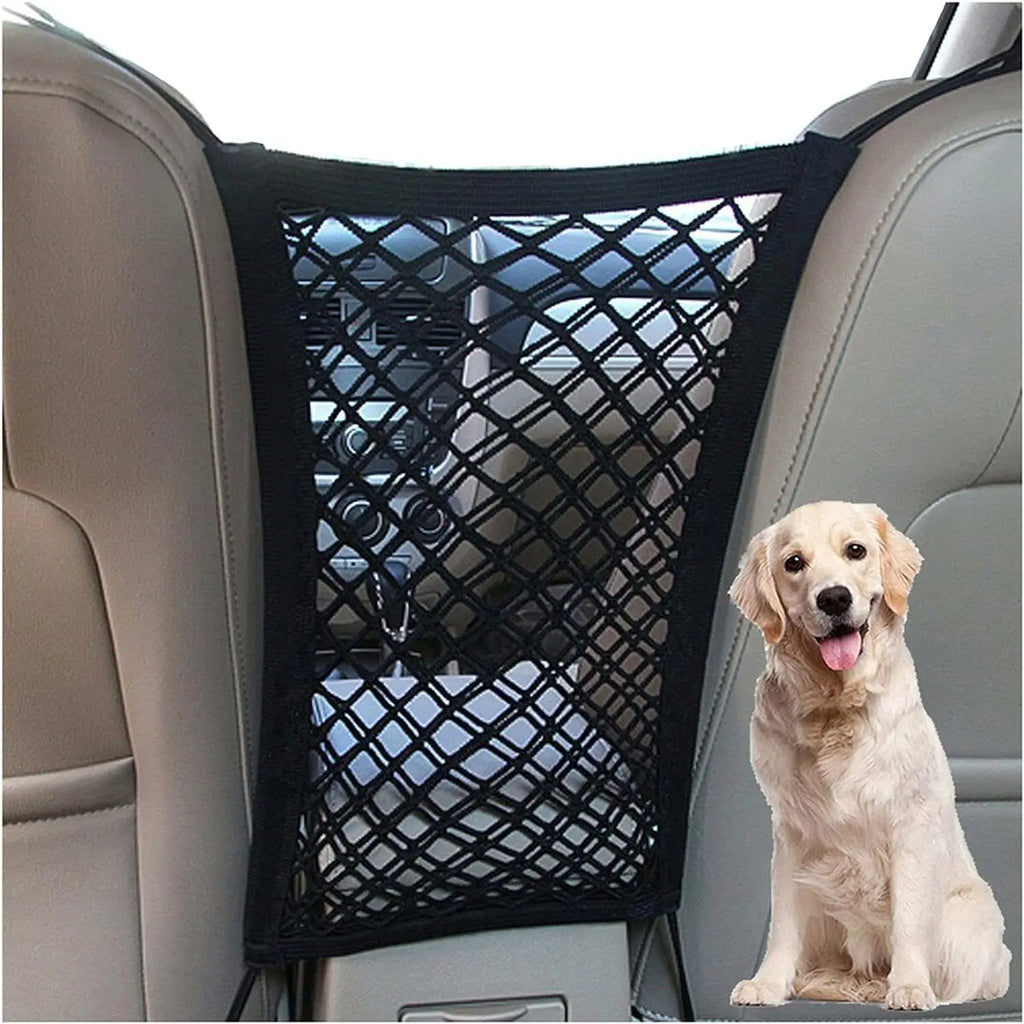Auto-Adjust Pet Car Safety Barrier – Back Seat Mesh Guard Pet Car Barrier Axl Black