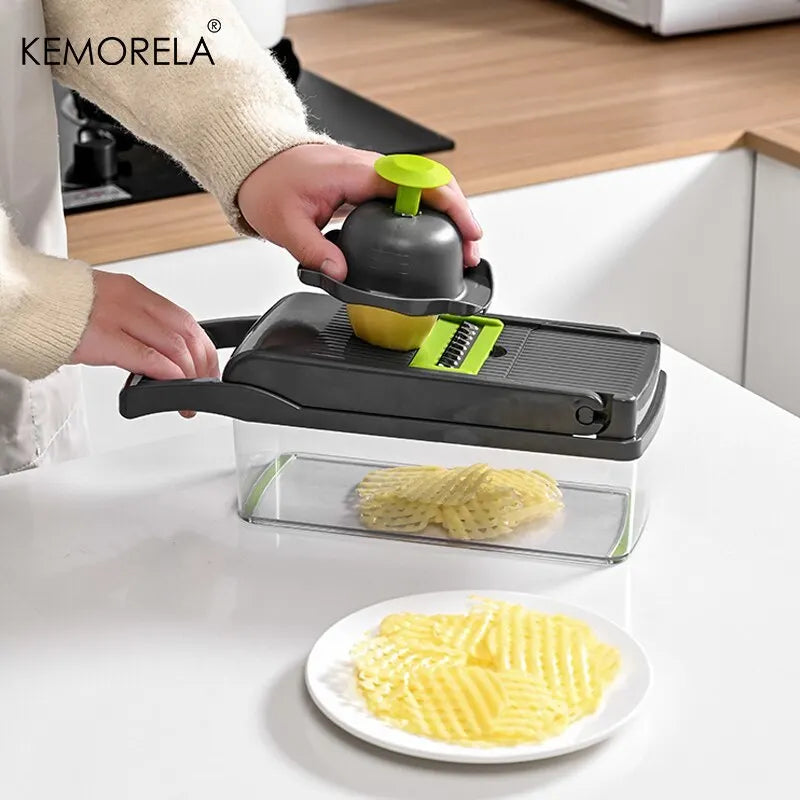 KEMORELA 12-in-1 Vegetable Chopper Slicer Dicer & Shredder Vegetable Chopper Axl