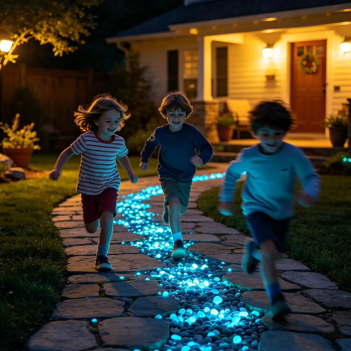 300 Pcs Glow in the Dark Garden Pebbles & Aquarium Stones Glow Garden Pebbles Axl