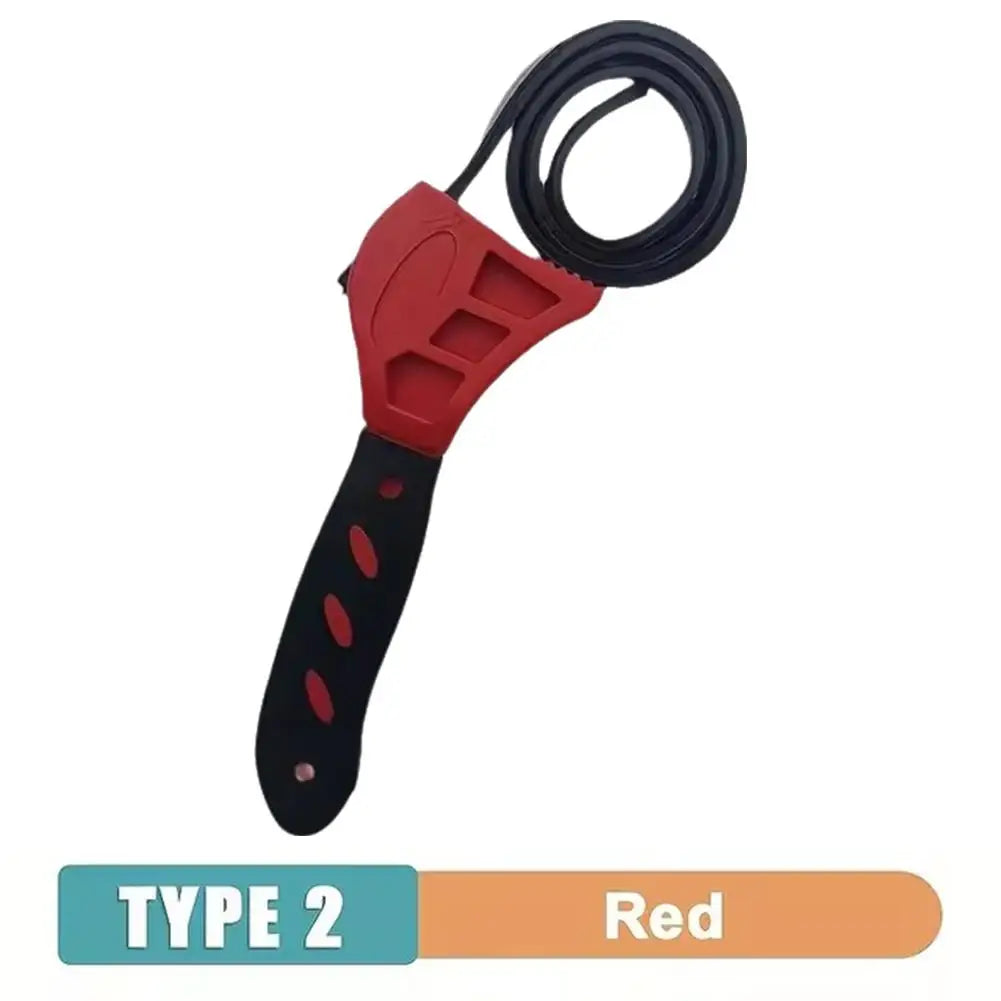 6-Inch Adjustable Belt Strap Wrench – Oil Filter Removal Tool Belt Strap Wrench Axl Red