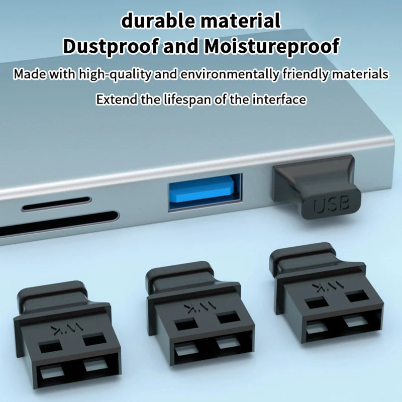 USB Type-A Dust Plugs 5/10 Pack – Port Covers with Handle USB Port Dust Plugs Axl