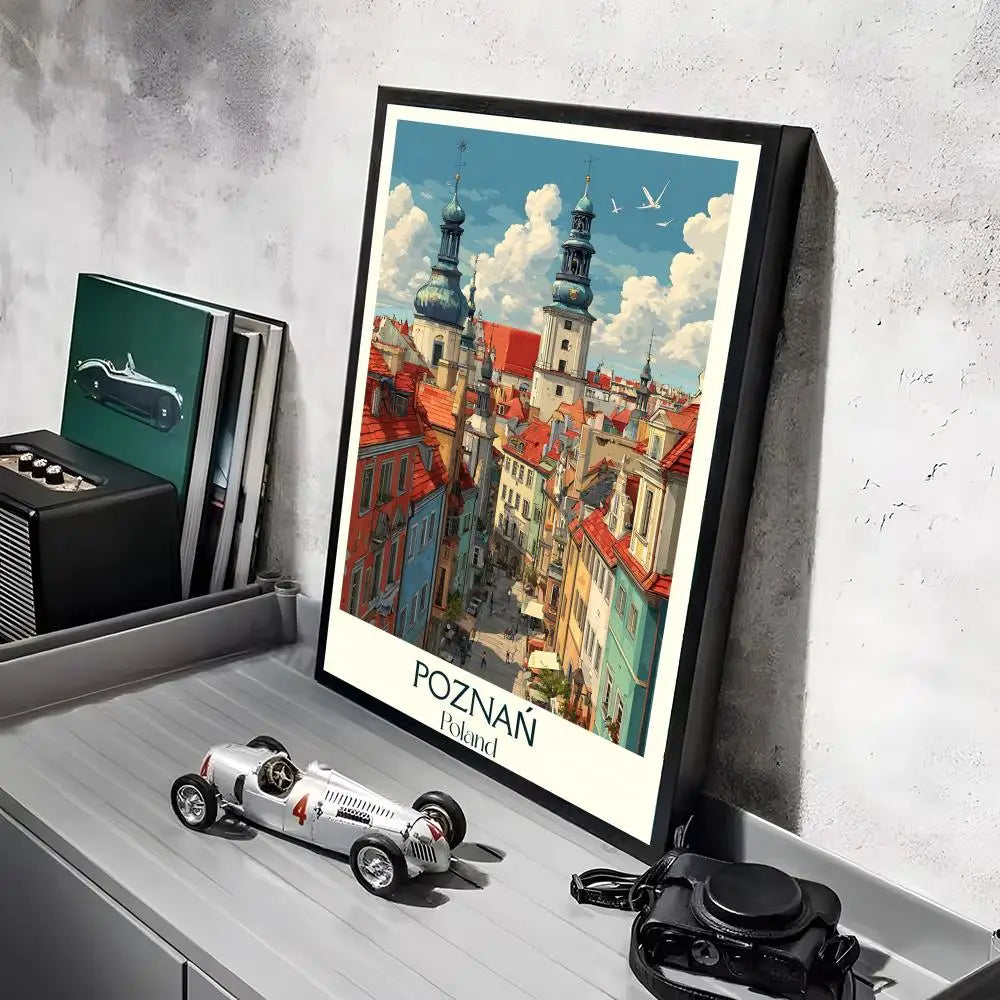 Vintage Poland City Minimalist Wall Art Poster Sticker Wall Art Poster Axl Black9 21X30cmNoframe