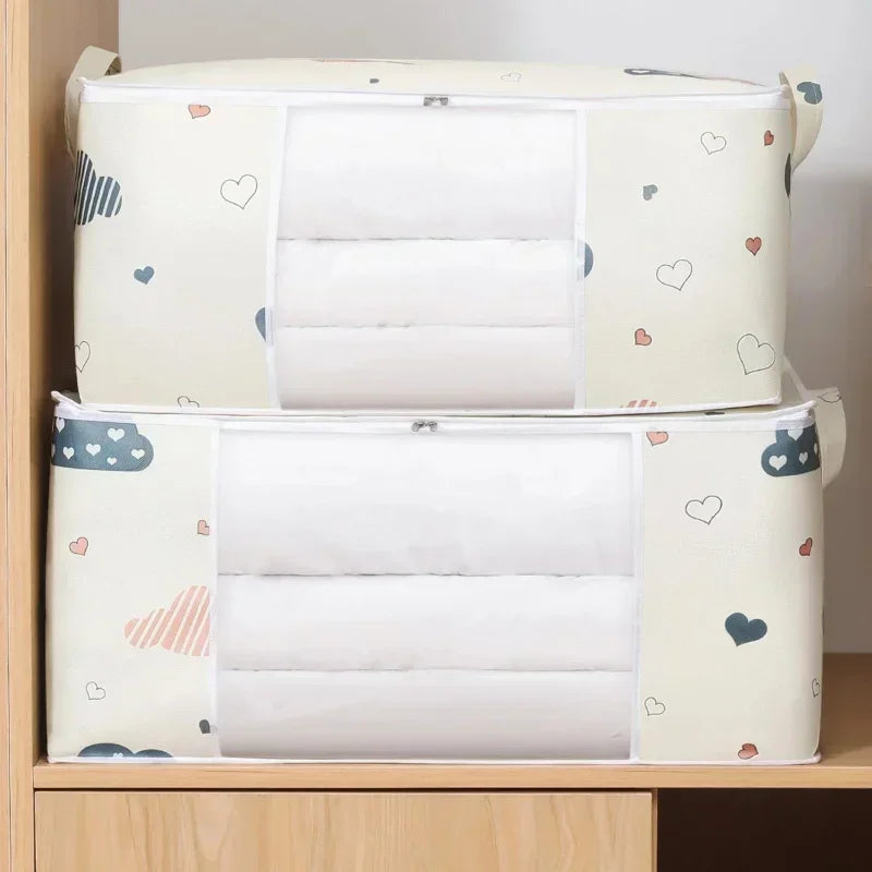 Large Storage Bag 50L–75L | Quilt, Duvet & Clothes Organizer Clothes Storage Bag Axl Beige 50L(55x35x25cm)
