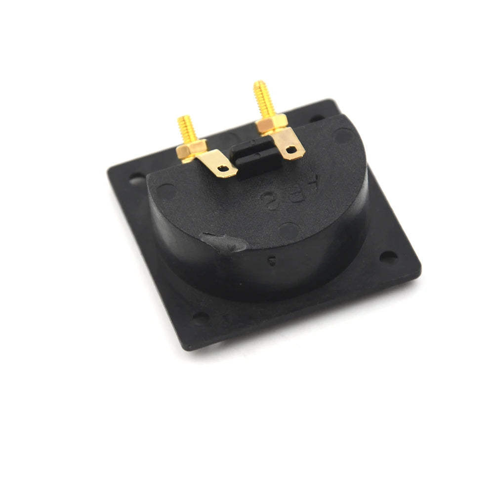 Square Double Binding Post Speaker Terminal Cup – Gold & Black Speaker Terminal Cup Axl