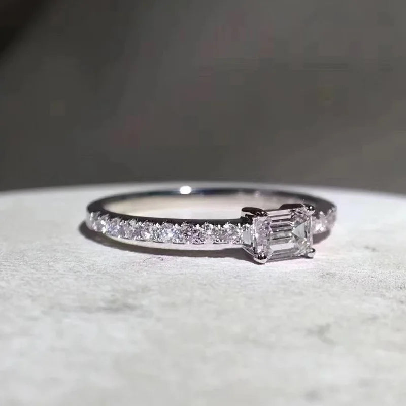 Huitan Thin CZ Ring for Women – Elegant Daily Wear Jewelry Fashion Ring Axl