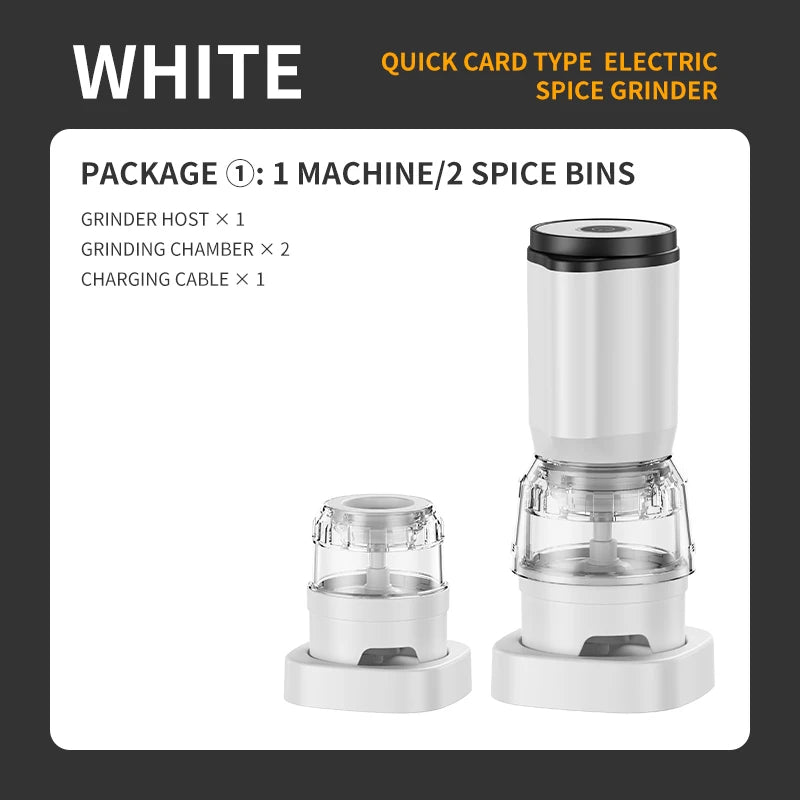 BALASHOV Electric Salt & Pepper Grinder Set – Rechargeable Electric Spice Grinder Axl WHITE