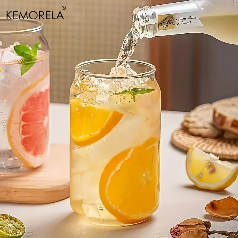 KEMORELA 500ml Borosilicate Glass Tumbler with Lid & Straw Glass Tumbler Axl