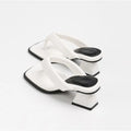 Women's Square Toe Platform Heel Sandals – Summer Beach Slides Platform Heel Sandals Axl White 43