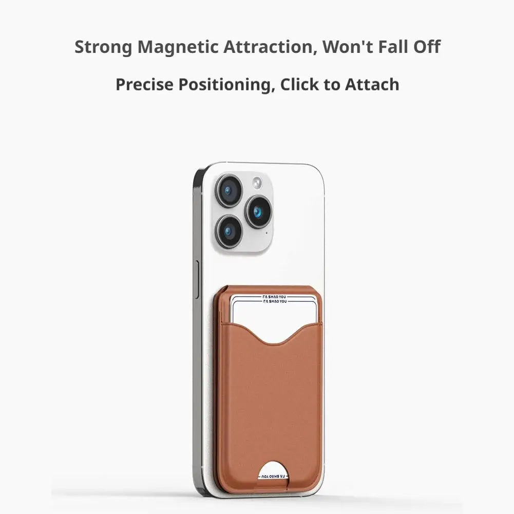Magnetic Card Holder Phone Stand with Mirror | iPhone 12–17 Phone Wallet Stand Axl