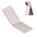 Magnetic Card Holder Phone Stand with Mirror | iPhone 12–17 Phone Wallet Stand Axl baby pink. CN