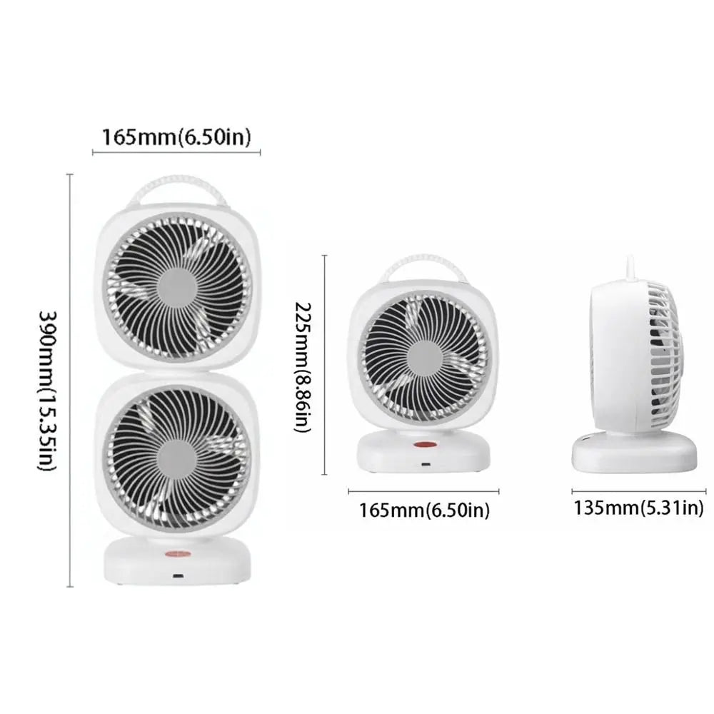 Mini Double-Layer Wireless Air Circulation Fan – 350° Rotation Desk Air Circulation Fan Axl