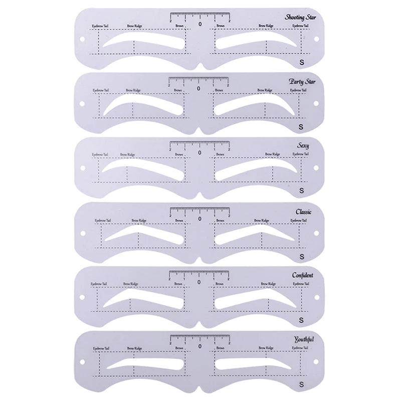 6-Piece Reusable Eyebrow Stencil Kit – Shaper & Template Set Eyebrow Stencil Kit Axl S