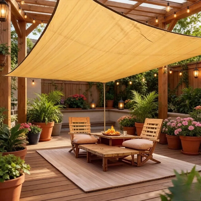 Heavy-Duty PE Sun Shade Sail – Large Square UV Block Canopy Sun Shade Sail Axl