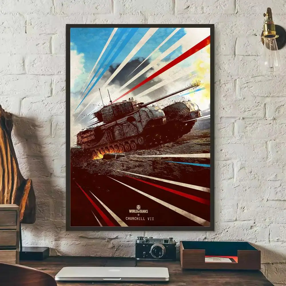 World of Tanks Game Wall Poster Removable Sticker Mural Decal Wall Sticker Mural Axl Black1 15X20cmNoframe