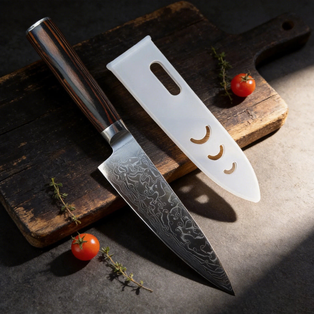 Damascus Steel Chef Knife – Fixed Blade & Wood Handle Damascus Chef Knife Axl