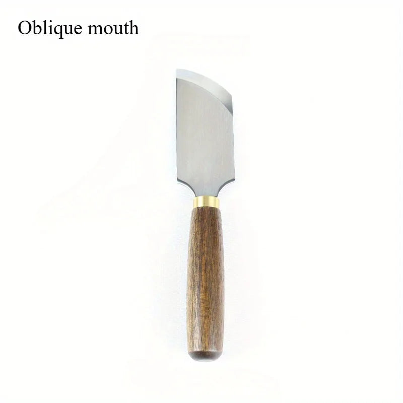 Sandalwood Leather Cutting Knife – D2 Steel DIY Leathercraft Tool Leather Craft Knife Axl Oblique mouth
