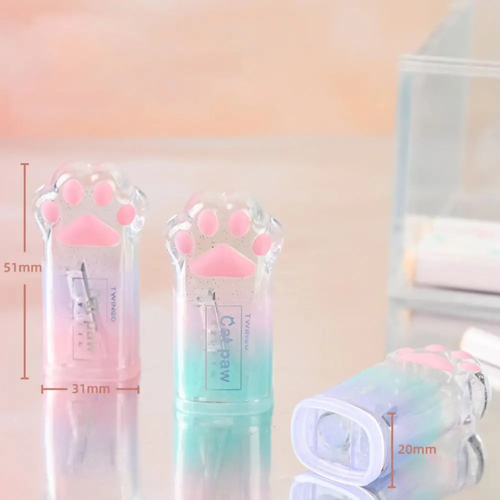 Cute Cat Claw Pencil Sharpener – Portable Gradient Color Novelty Pencil Sharpener Axl