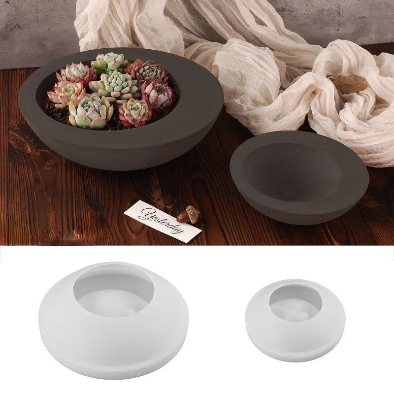 Round Silicone Flower Pot Mold – DIY Candle & Planter Mould Silicone Craft Mold Axl