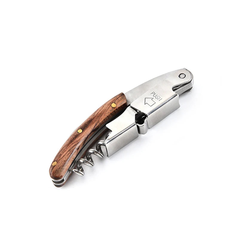 Leeseph Double Hinged Wine Opener – Stainless Steel Corkscrew Wine Corkscrew Opener Axl E