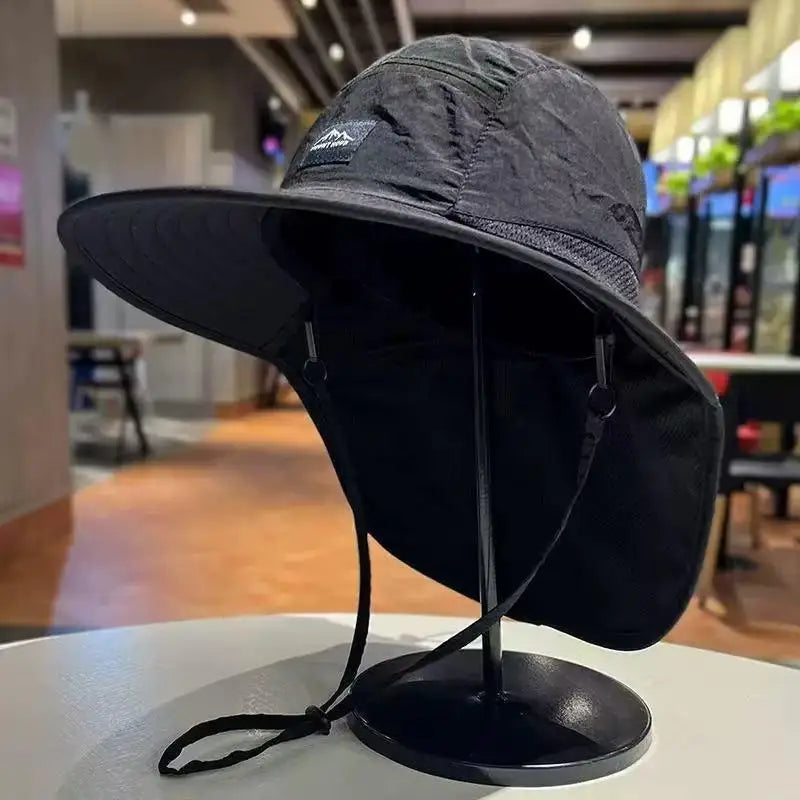 UPF Sun Protection Fisherman Hat – Lightweight Quick-Dry Cap Bucket Fisherman Hat Axl Black