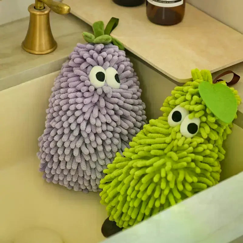 Chenille Hand Towel – Fruit Shaped Hanging Washcloth for Kitchen Decorative Hand Towel Axl