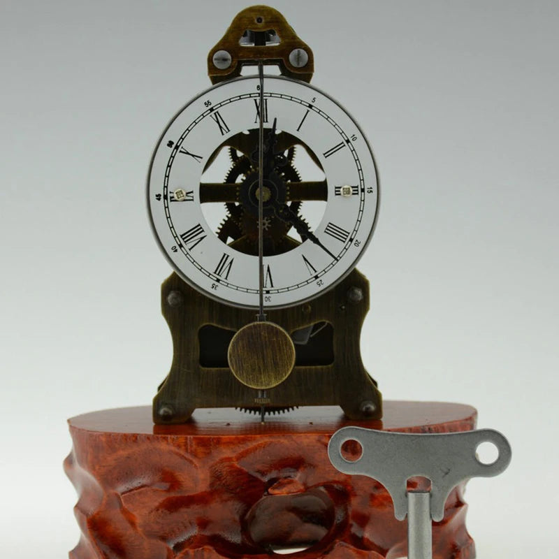 Copper Mechanical Desk Clock – Vintage Antique Chiming Clockwork Mechanical Desk Clock Axl