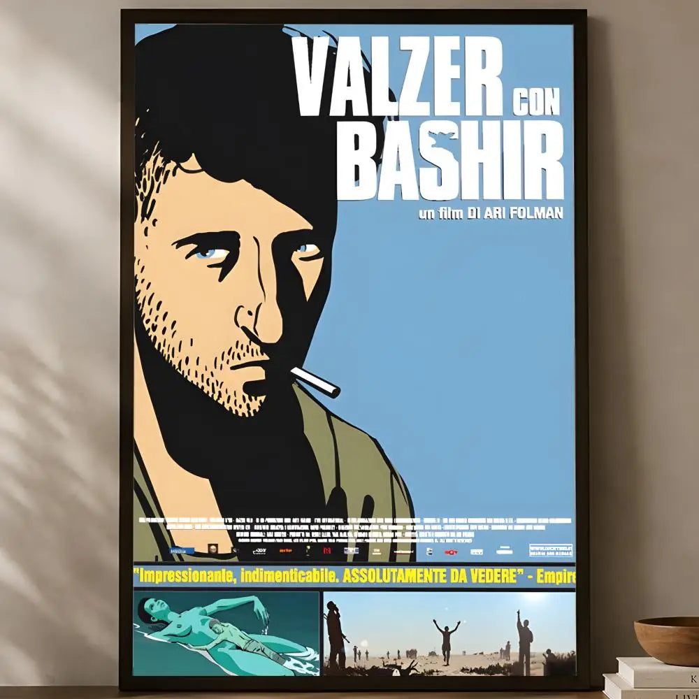Waltz With Bashir Movie Poster – HD Self-Stick PVC Wall Art Movie Wall Poster Axl White12 40X50cmNoframe