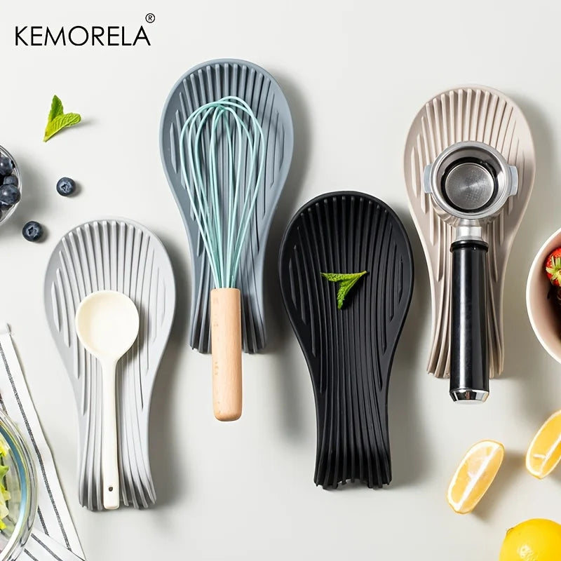 KEMORELA Silicone Spoon Rest – Non-Slip Heat Resistant Holder Silicone Spoon Rest Axl