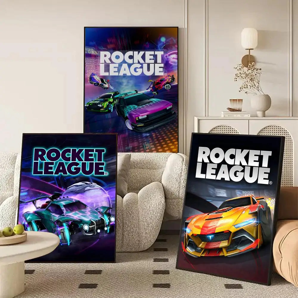 Rocket League Flower Canvas Wall Art – Unframed Poster Print Canvas Wall Art Axl