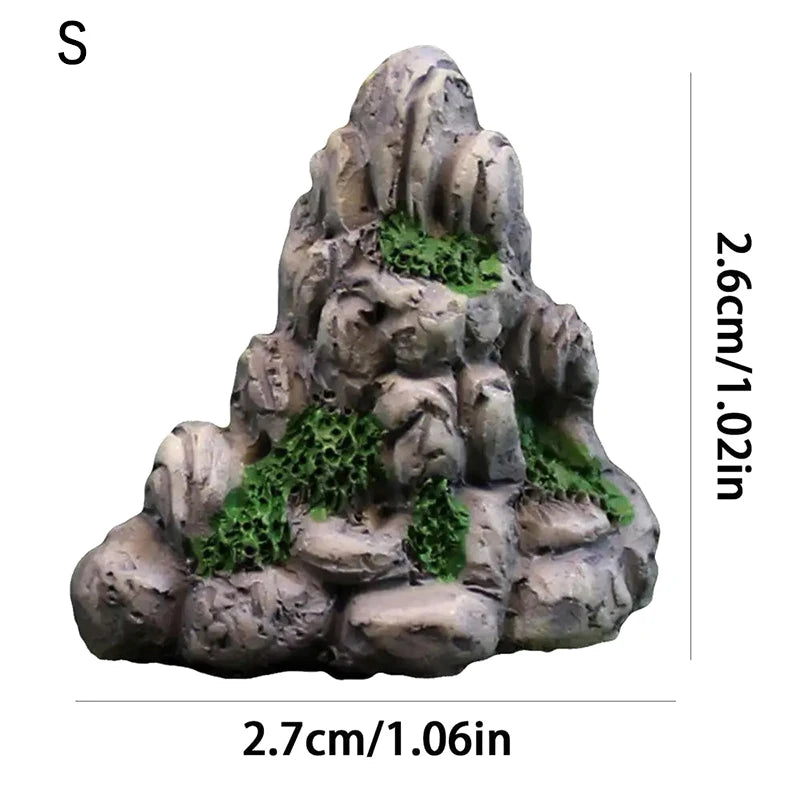 Mini Mountain Resin Rock – Aquarium, Bonsai & Fairy Garden Decor Miniature Garden Ornament Axl S