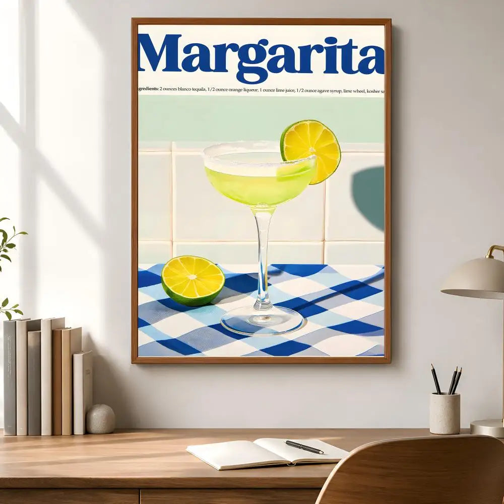 Cocktail Margarita Wall Poster – Self-Adhesive Waterproof Art Wall Art Poster Axl