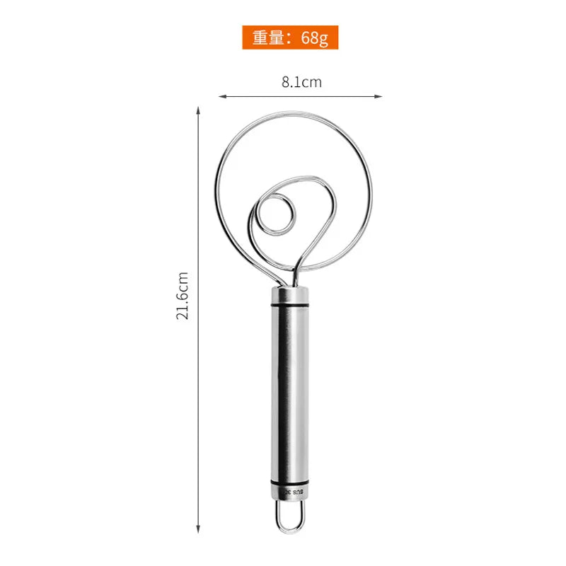 10-Inch Danish Dough Whisk – Oak Wood & Stainless Steel Dough Whisk Axl stainless steel