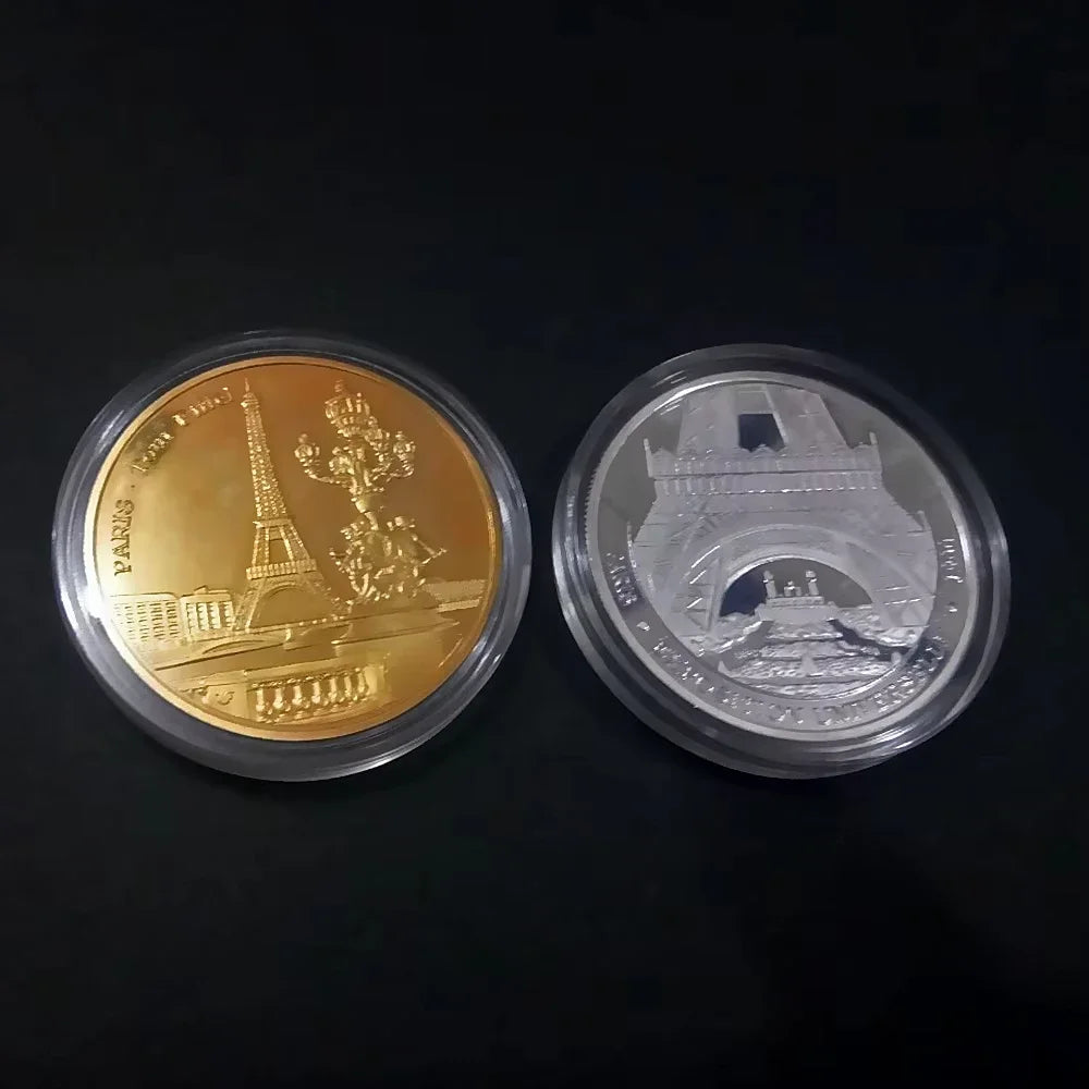 Paris Eiffel Tower Commemorative Coin | Metal Travel Keepsake Commemorative Coin Axl