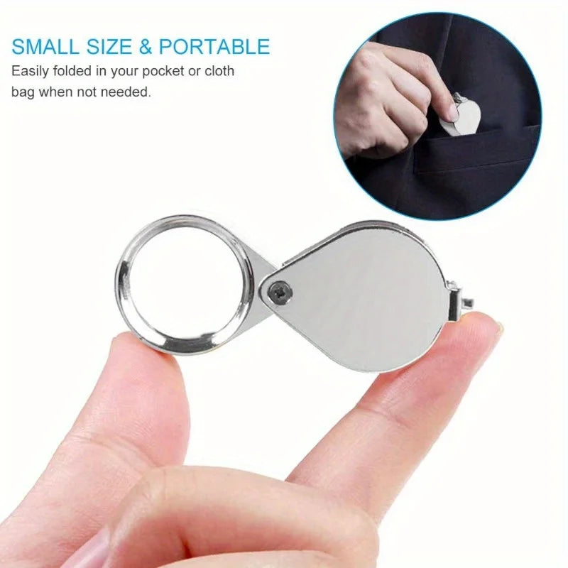 10x 20x 30x Pocket Folding Loupe Magnifier for Jewelry & Gems Pocket Loupe Magnifier Axl